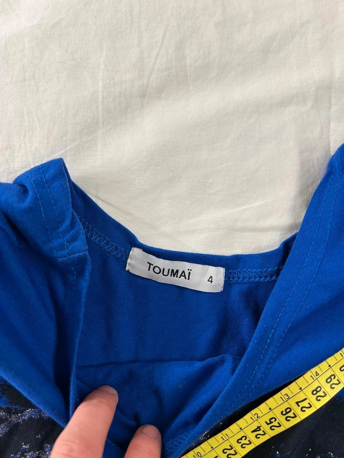 Toumaï navy blue print long sleeve blouse – photo 9